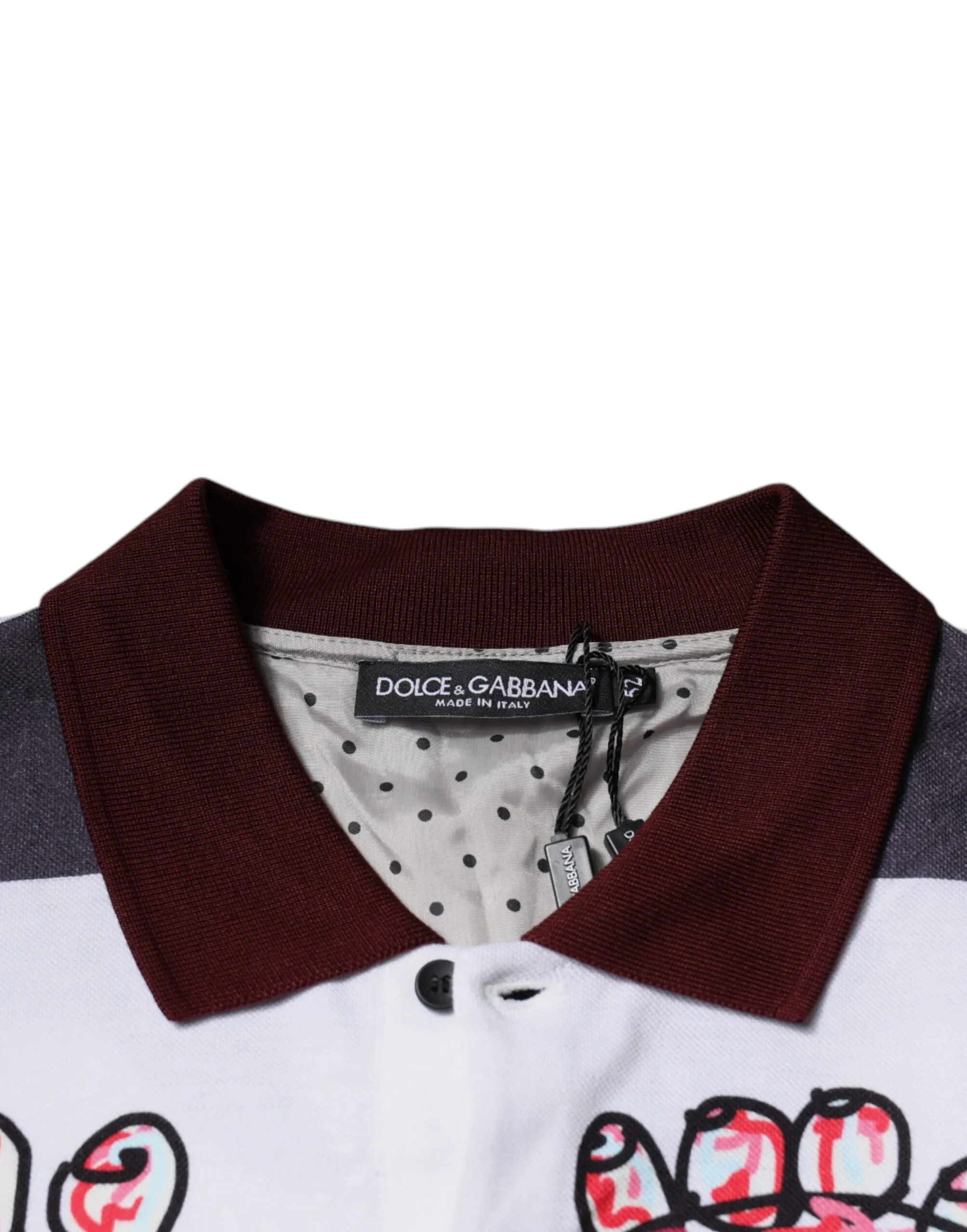 Dolce & Gabbana Men's Multicolor Graphic Collared Polo T-shirt