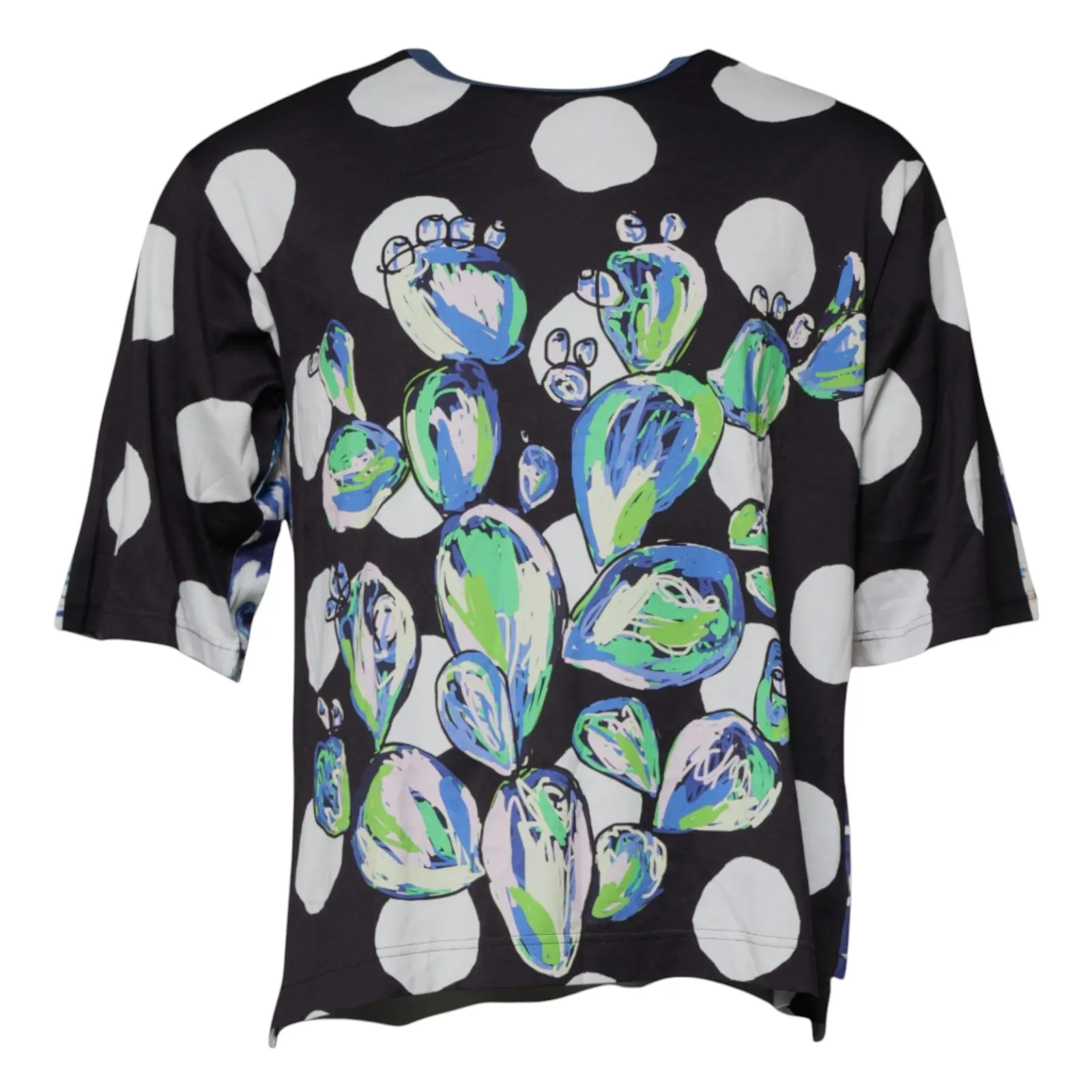 Dolce & Gabbana Men's Black White Printed Cotton Crew Neck T-shirt