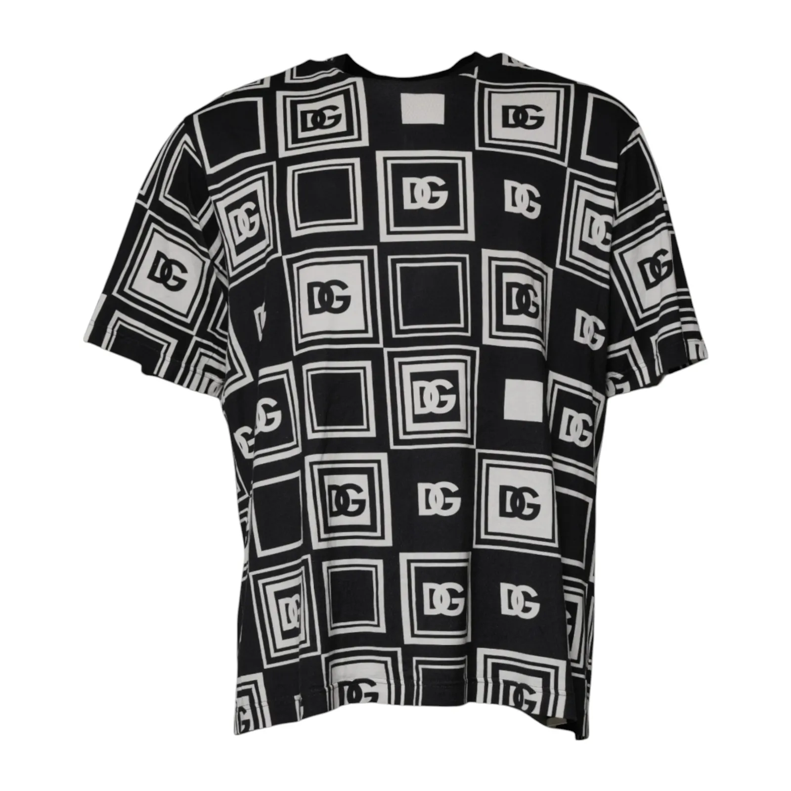 Dolce & Gabbana Men's Black Logo Monogram Cotton Crew Neck T-shirt