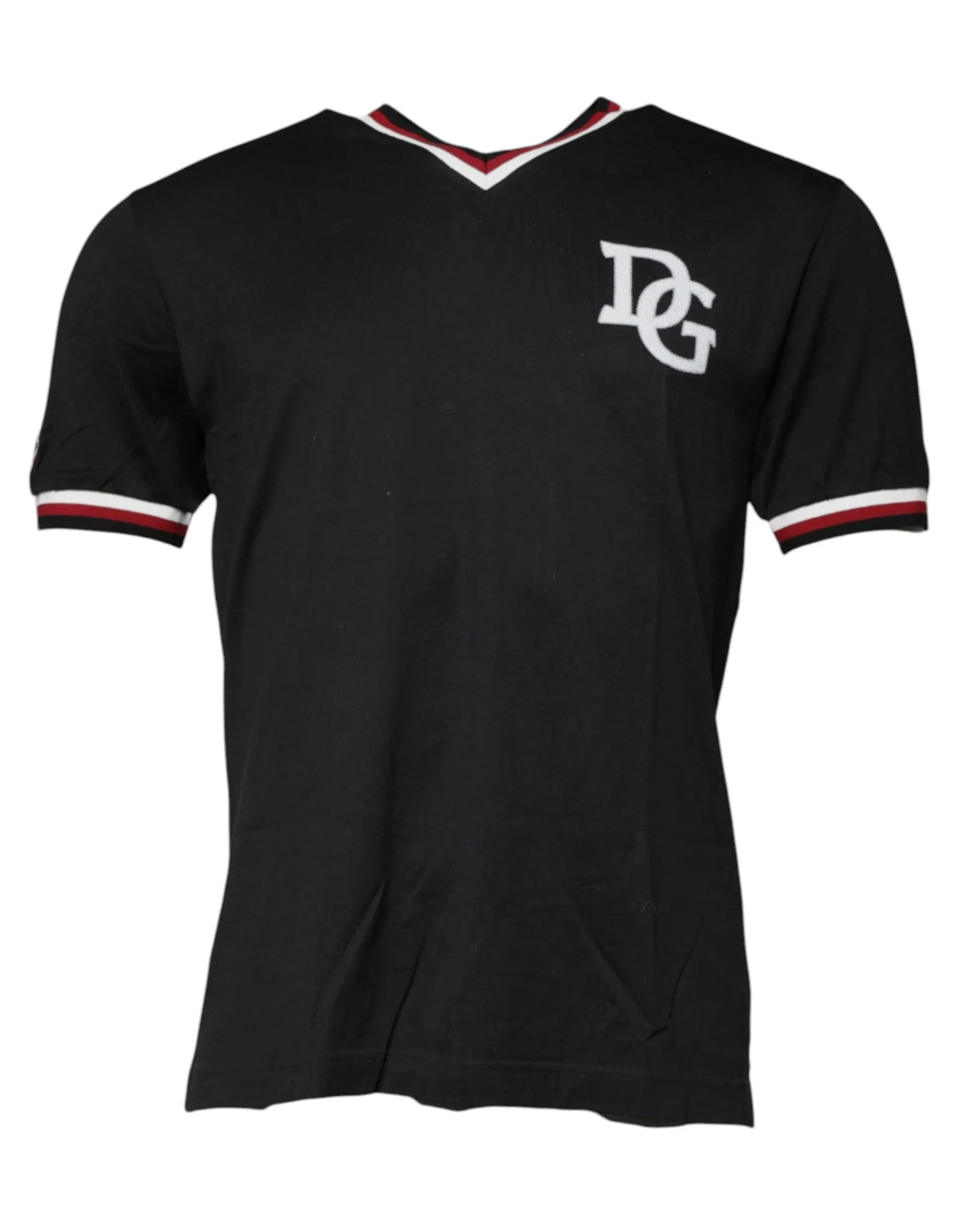 Dolce & Gabbana Men's Black DG King V-neck Short Sleeve T-shirt