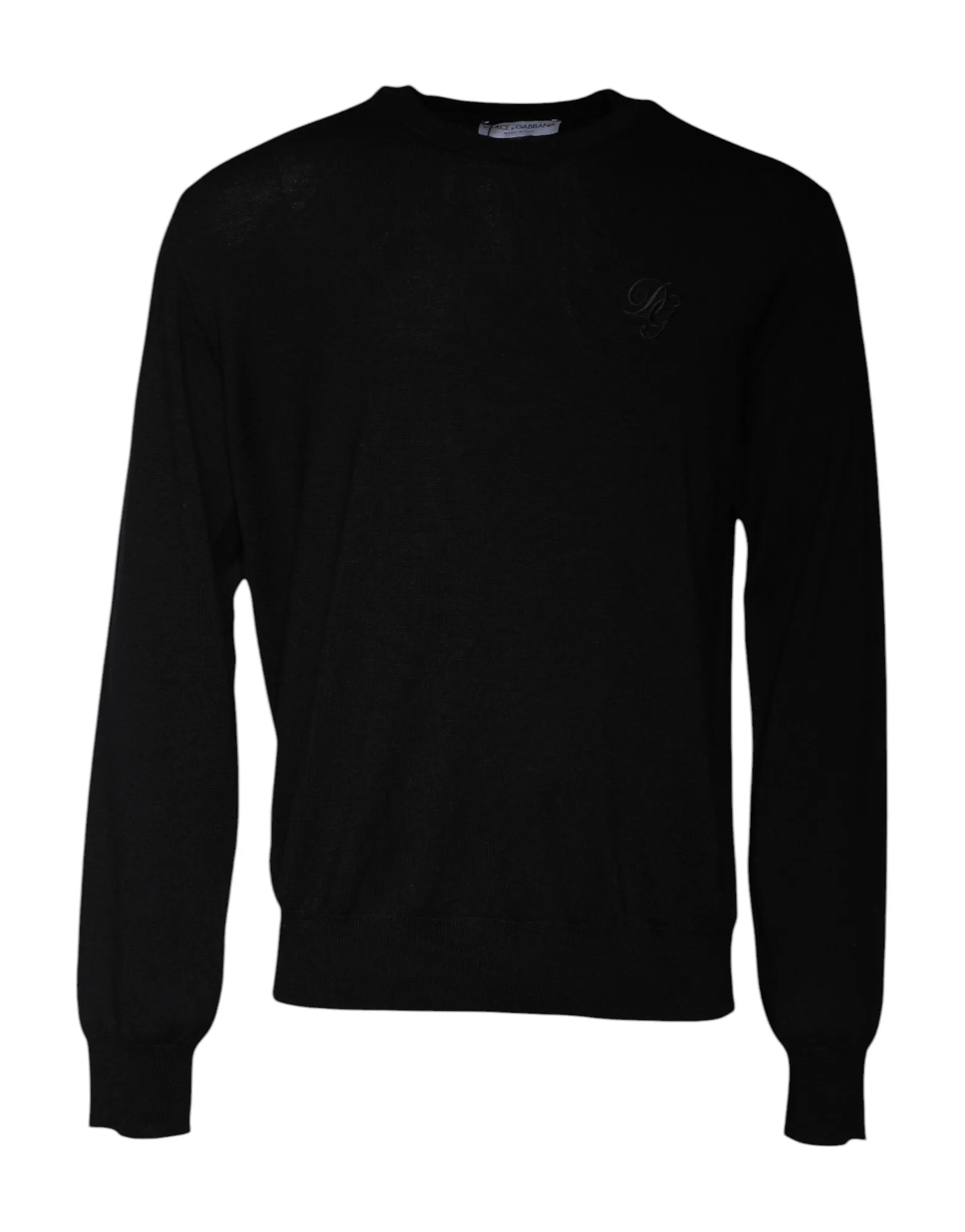 Dolce & Gabbana Men's Black Wool Crew Neck Pullover Sweater