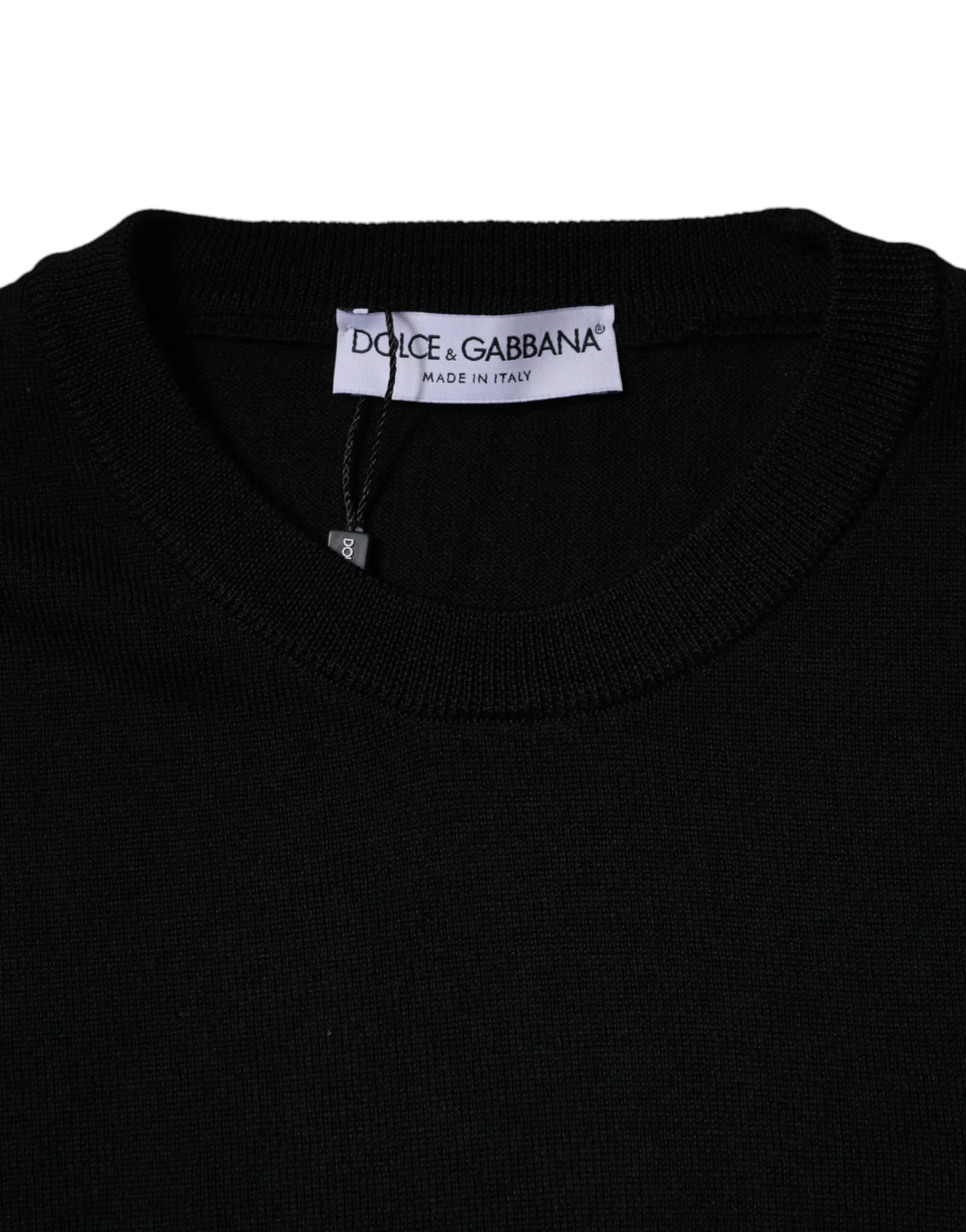 Dolce & Gabbana Men's Black Wool Crew Neck Pullover Sweater