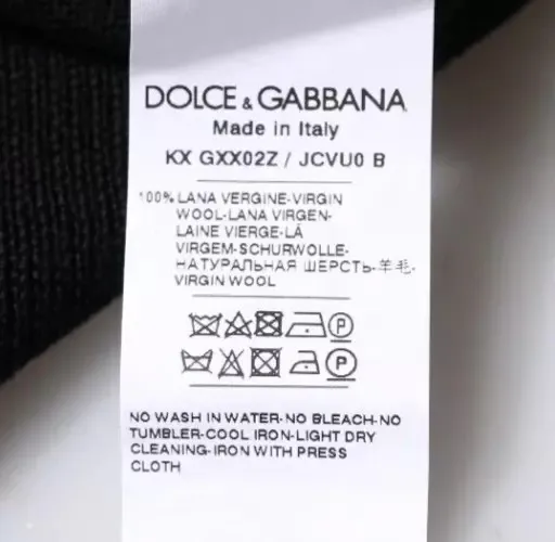 Dolce & Gabbana Men's Black Wool Crew Neck Pullover Sweater