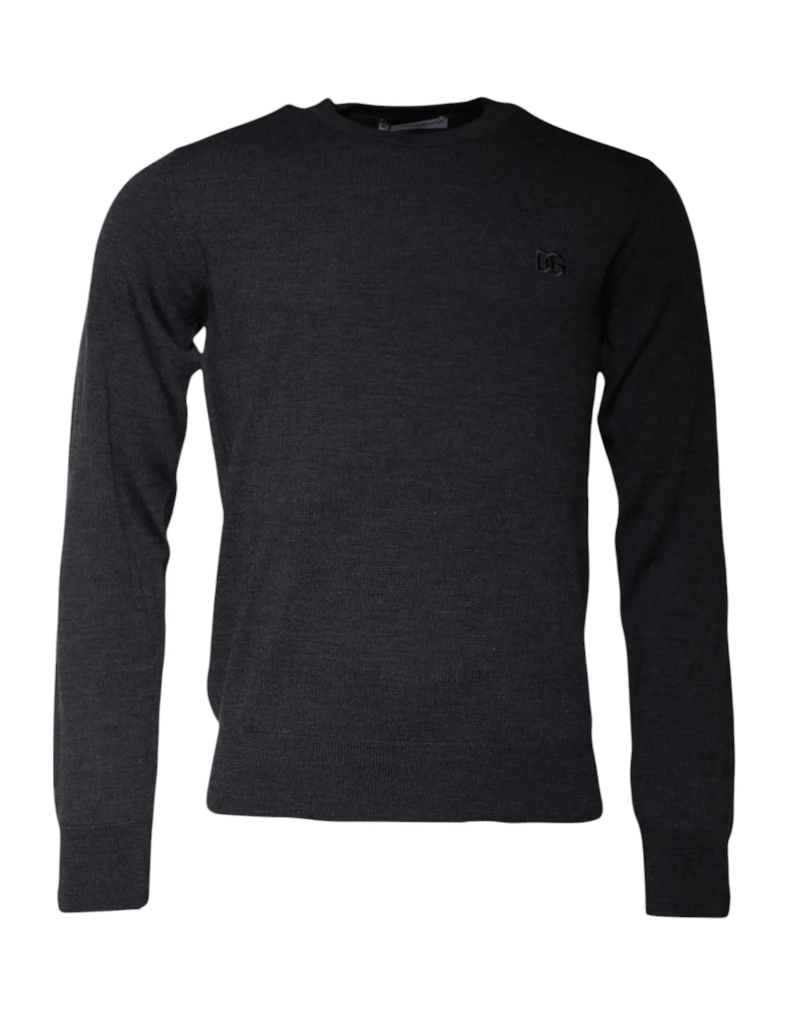 Dolce & Gabbana Men's Dark Gray DG Logo Crew Neck Pullover Sweater