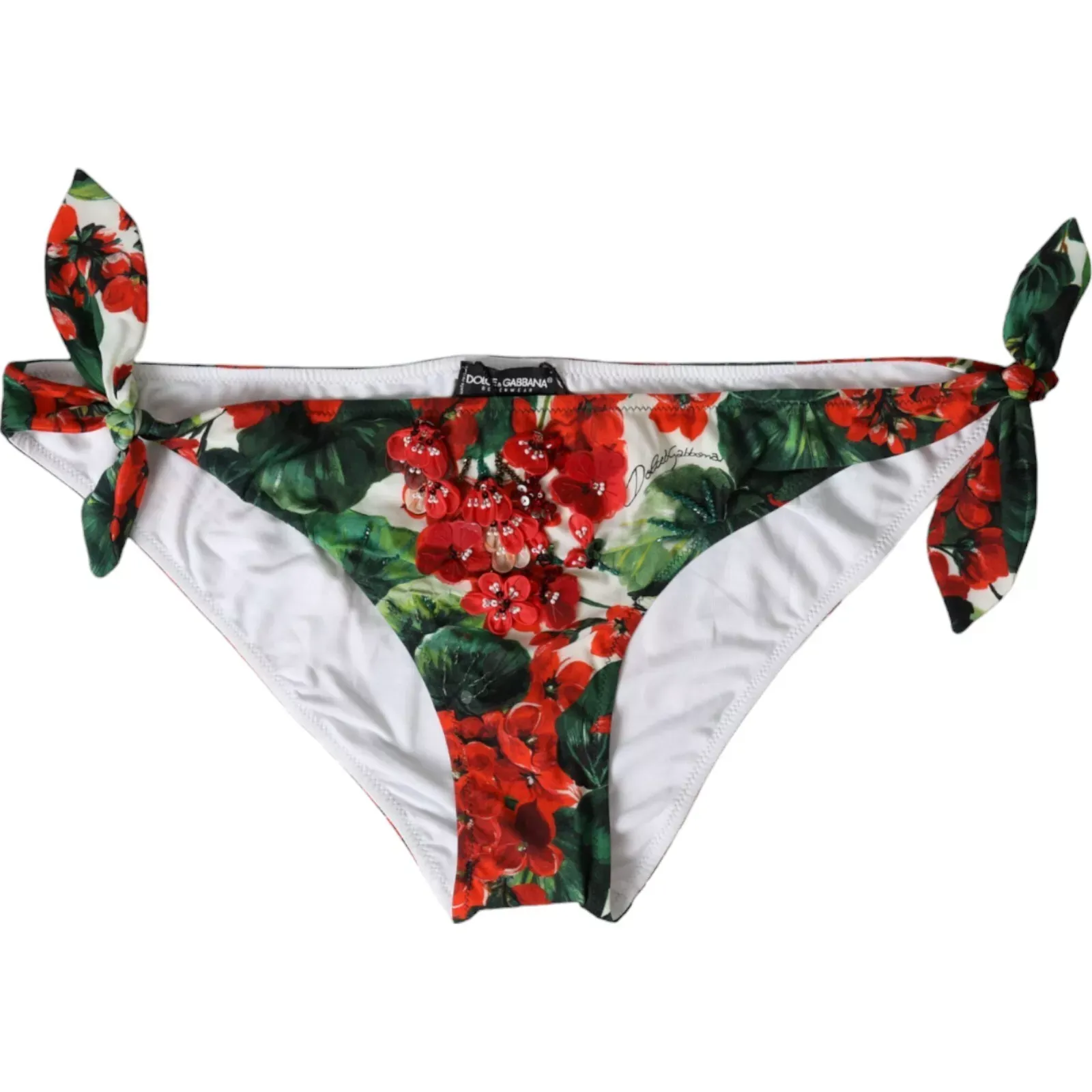 Dolce & Gabbana Women's Multicolor Geranium Swim Bottom Beachwear Bikini