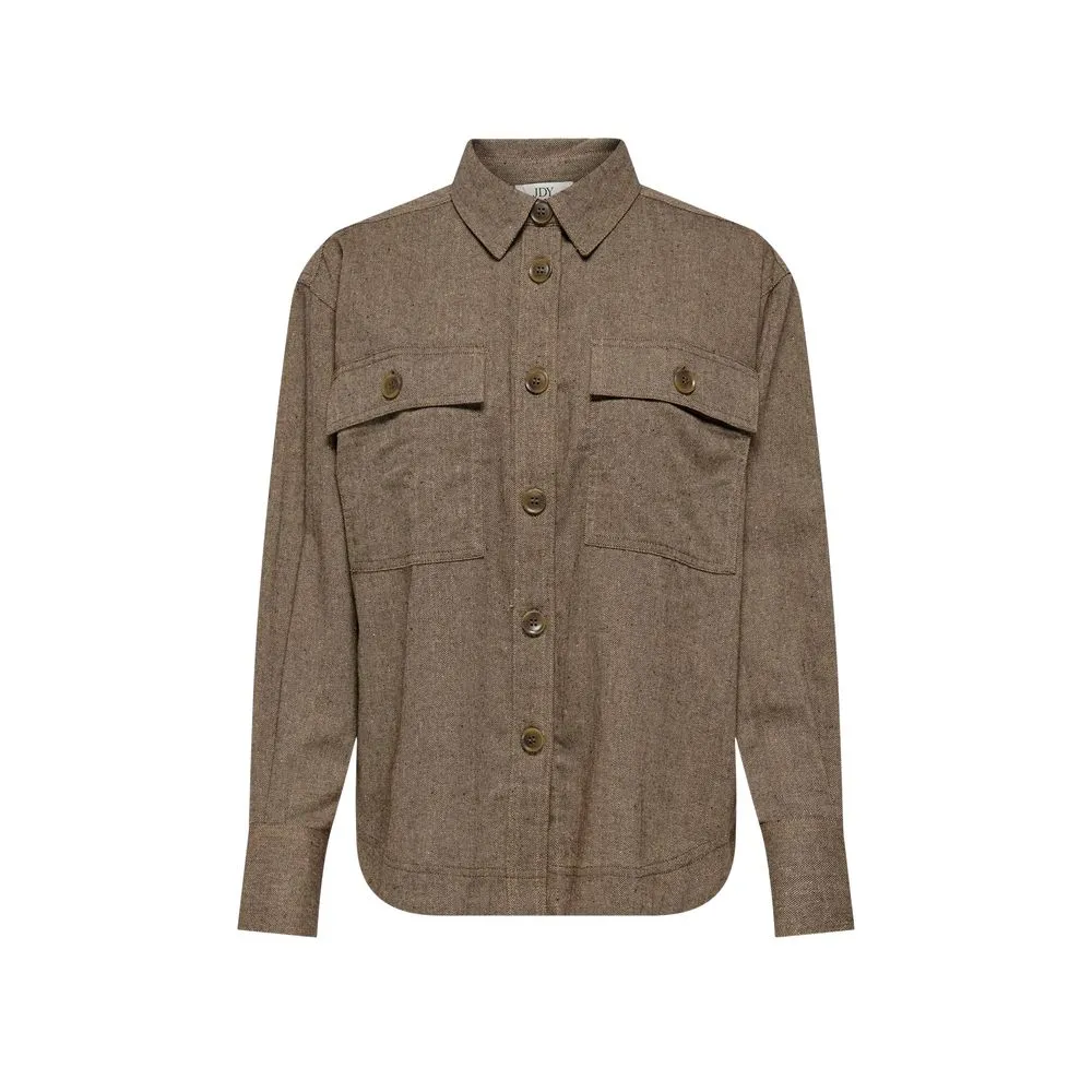 Jacqueline De Yong Women's Beige Recycled Cotton Shirt