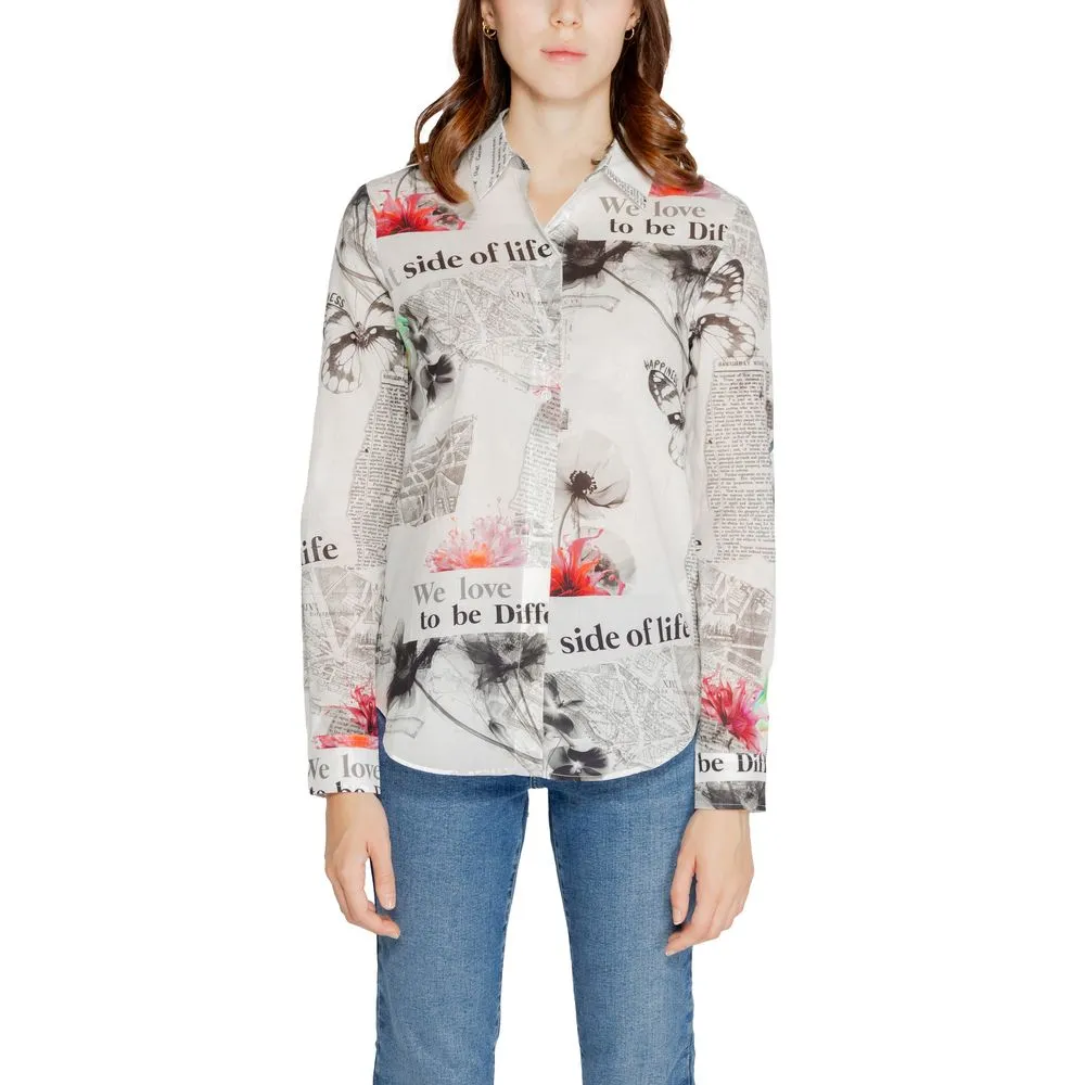 Desigual Women's White Cotton Sweater