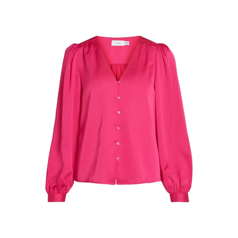 Vila Clothes Women's Pink Polyester Shirt