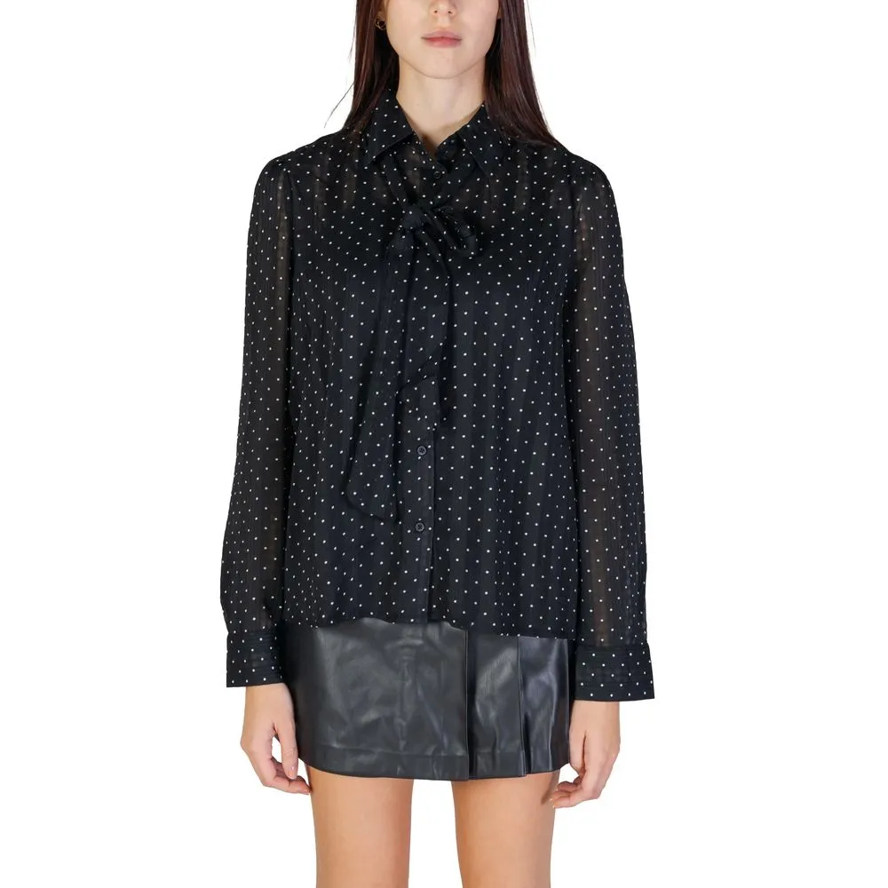 Only Women's Black And White Polyester Shirt