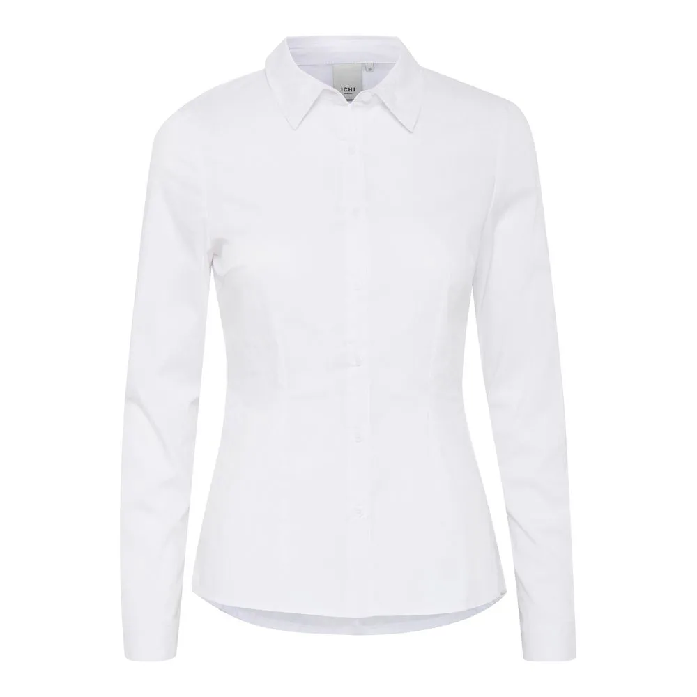 ICHI Women's White Cotton Shirt