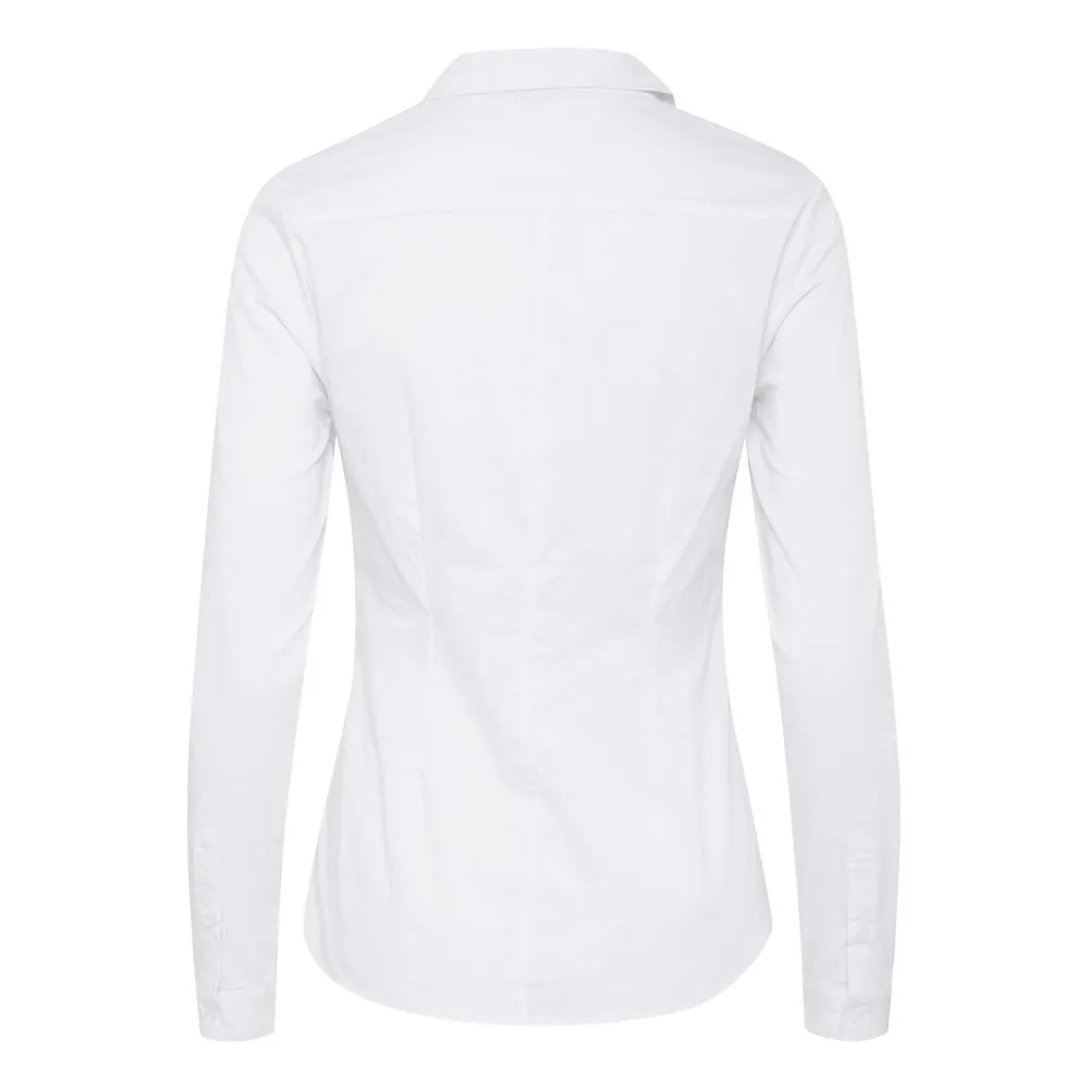 ICHI Women's White Cotton Shirt