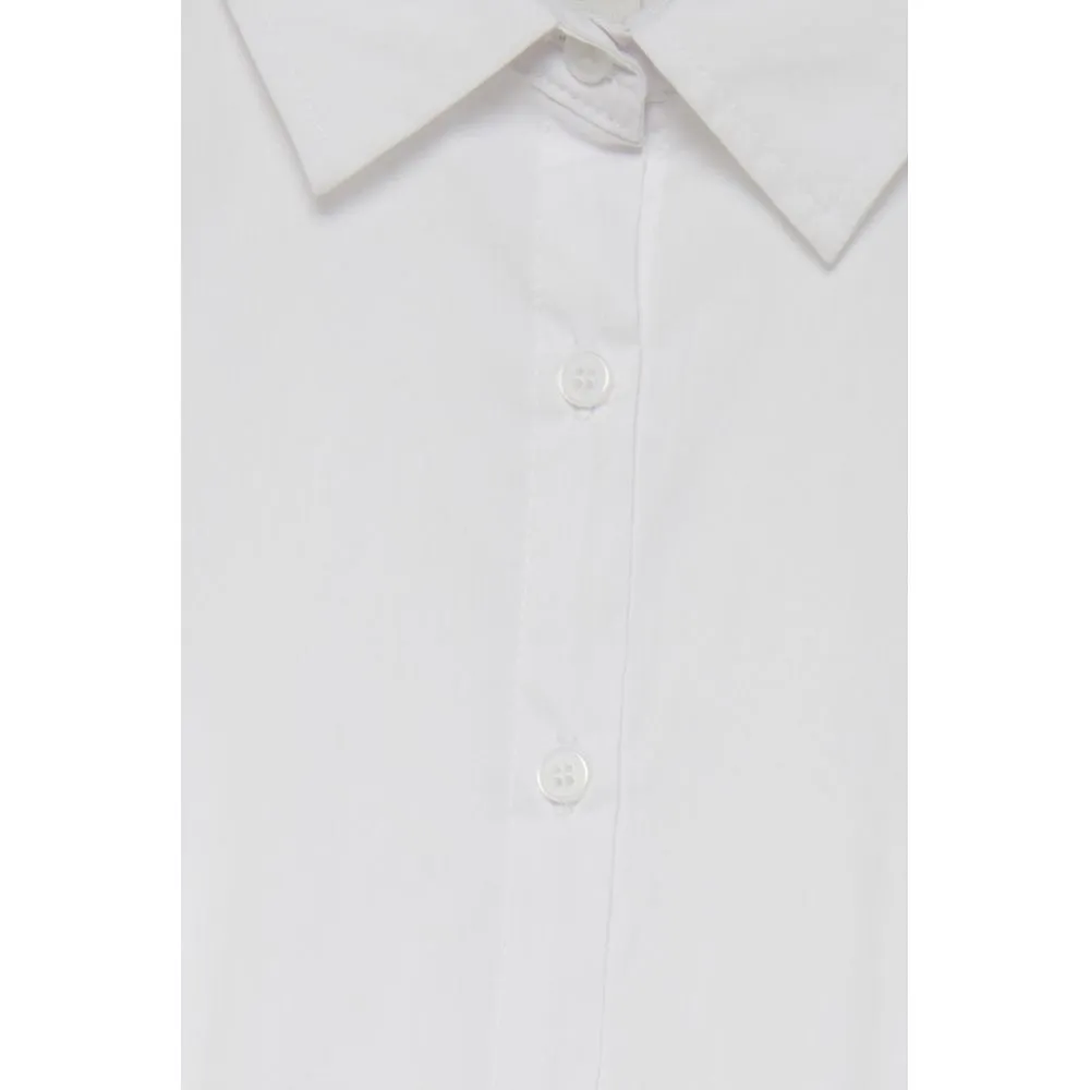 ICHI Women's White Cotton Shirt