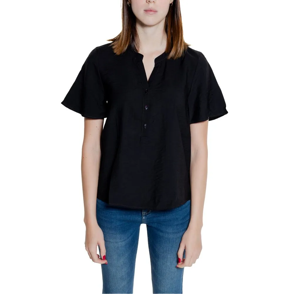 Jacqueline De Yong Women's Black Viscose Shirt