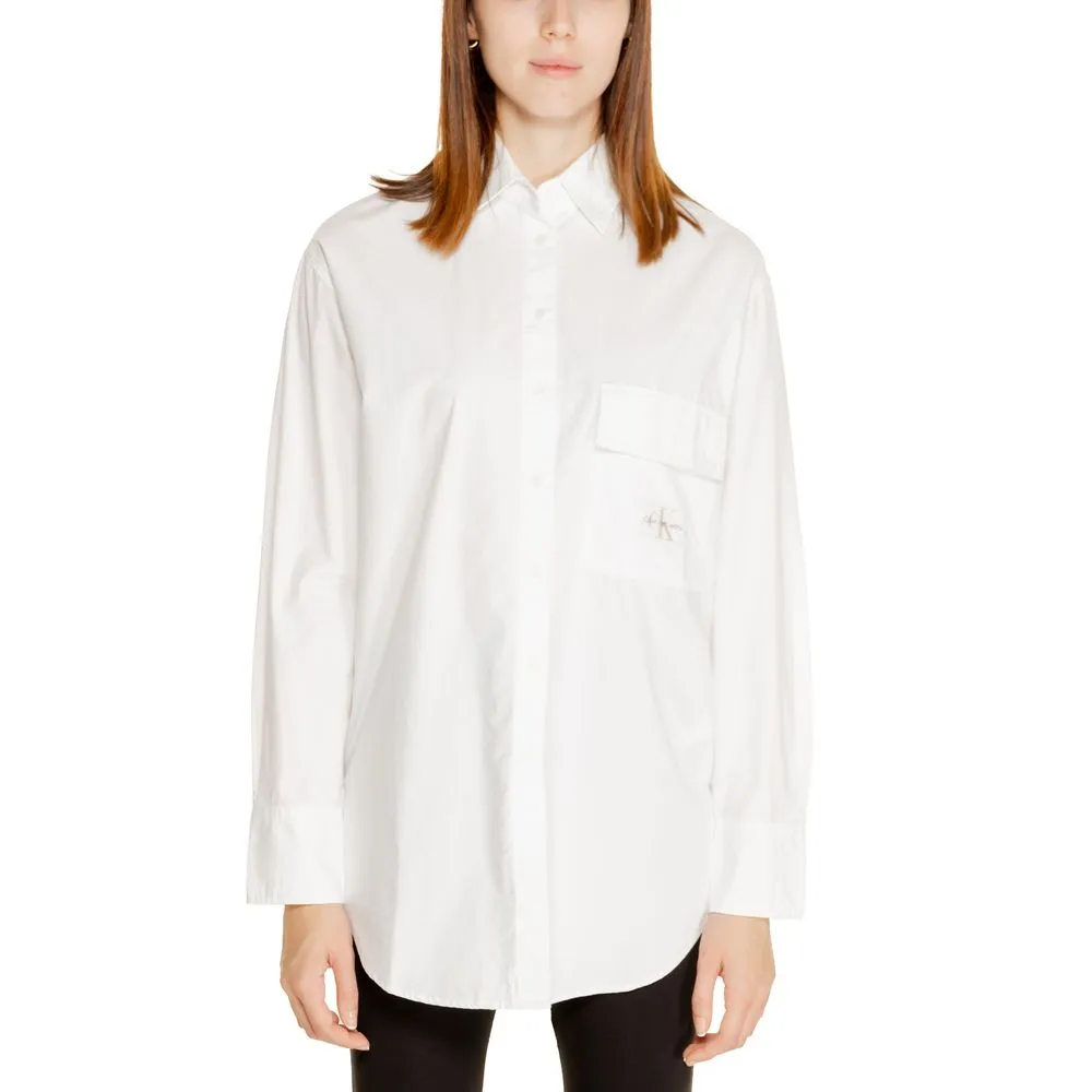 Calvin Klein Jeans Women's White Cotton Rigenerato Shirt