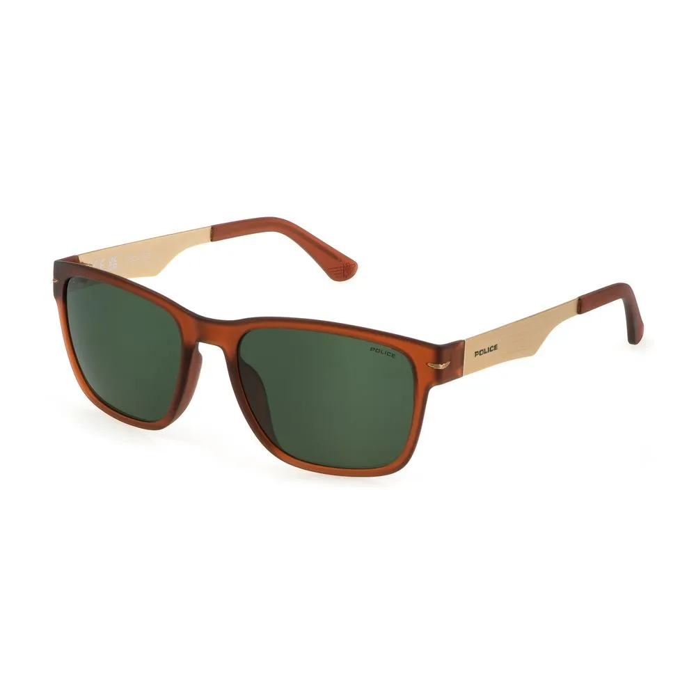 Police Men's Brown Plastic Sunglasses