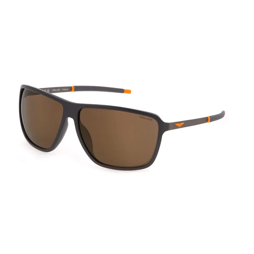 Police Men's Gray Plastic Sunglasses