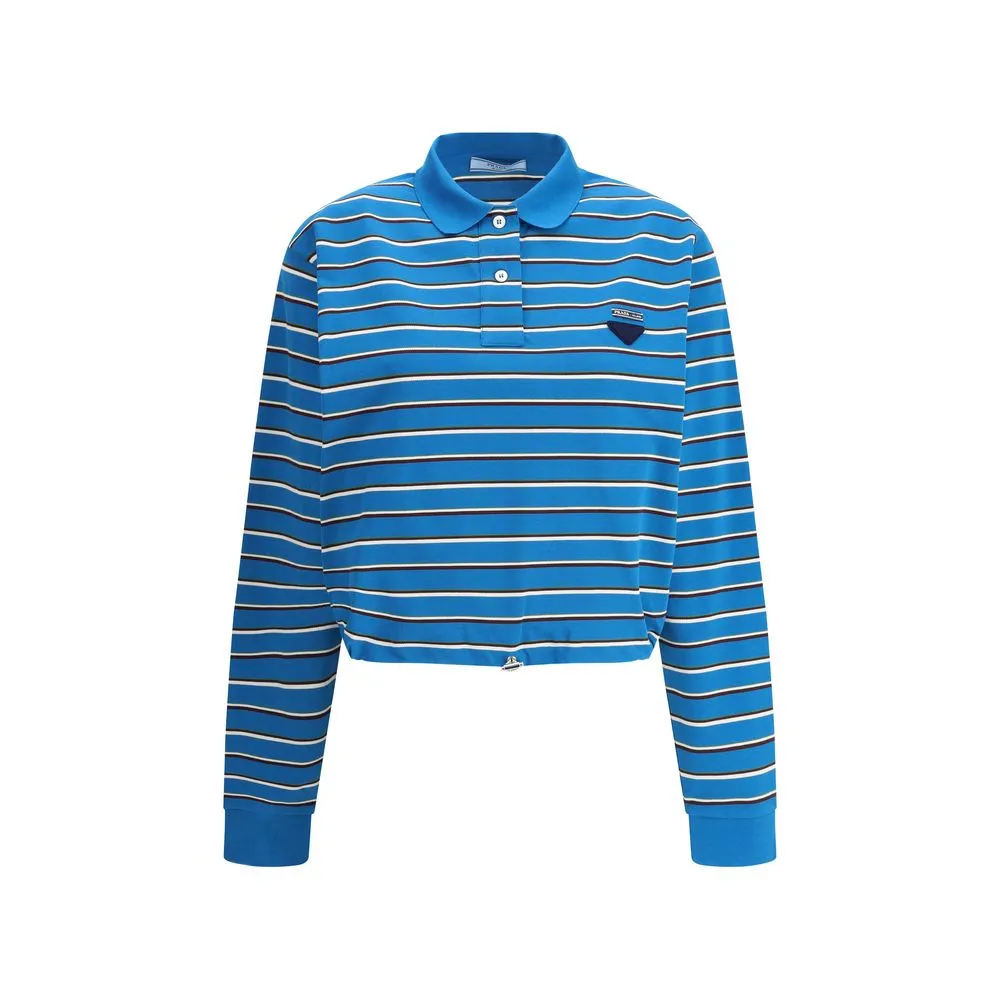 Prada Women's Striped cotton Polo Sweater