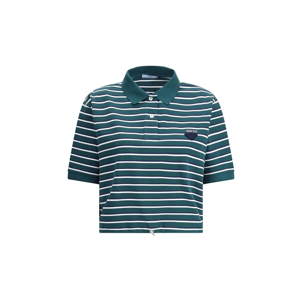 Prada Women's Striped Cotton Polo Shirt