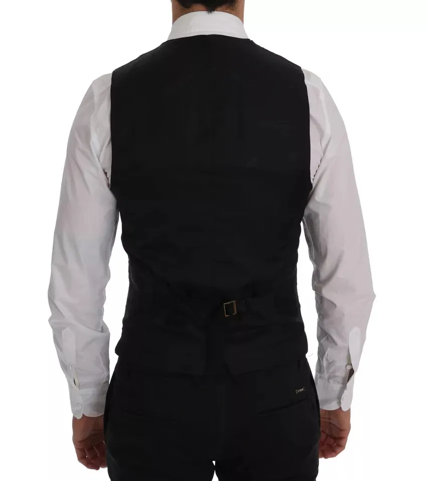 Dolce & Gabbana Men's Blue Waistcoat Wool Stretch STAFF Vest