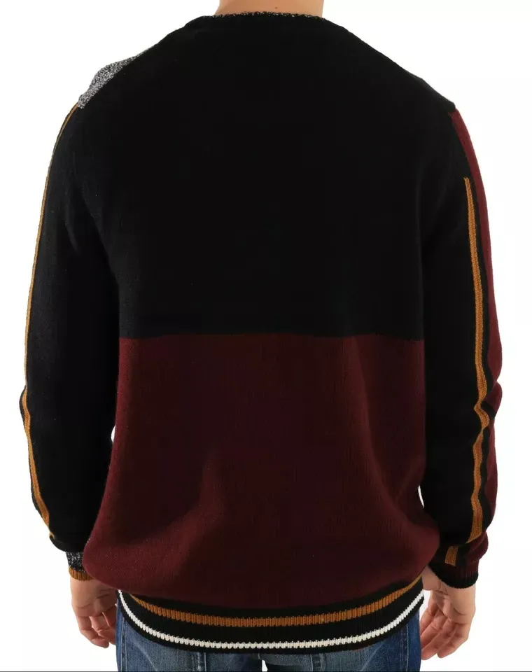 Dolce & Gabbana Men's Multicolor KING Knight Monkey Knitted Cashmere Wool Sweater