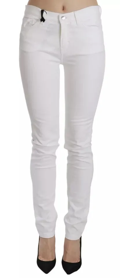 Dolce & Gabbana Women's White Crystal Embellished Skinny Jeans