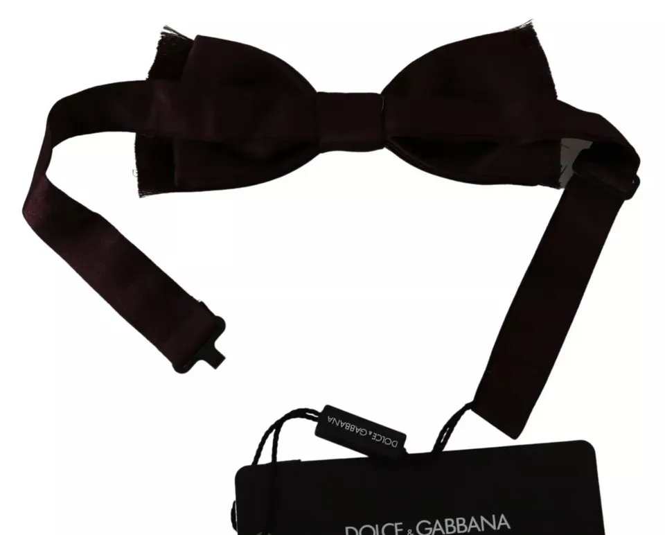Dolce & Gabbana Men's Bordeaux Red Silk Solid Classic Bowtie