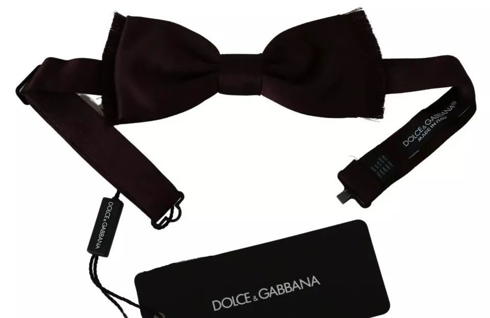 Dolce & Gabbana Men's Bordeaux Red Silk Solid Classic Bowtie