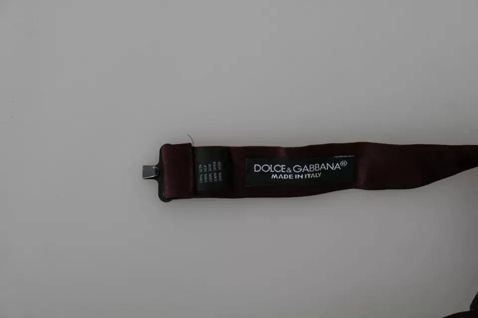 Dolce & Gabbana Men's Bordeaux Red Silk Solid Classic Bowtie