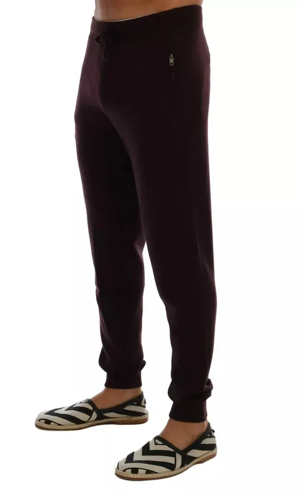 Dolce & Gabbana Men's Purple Cashmere Gym Training Sport Pants