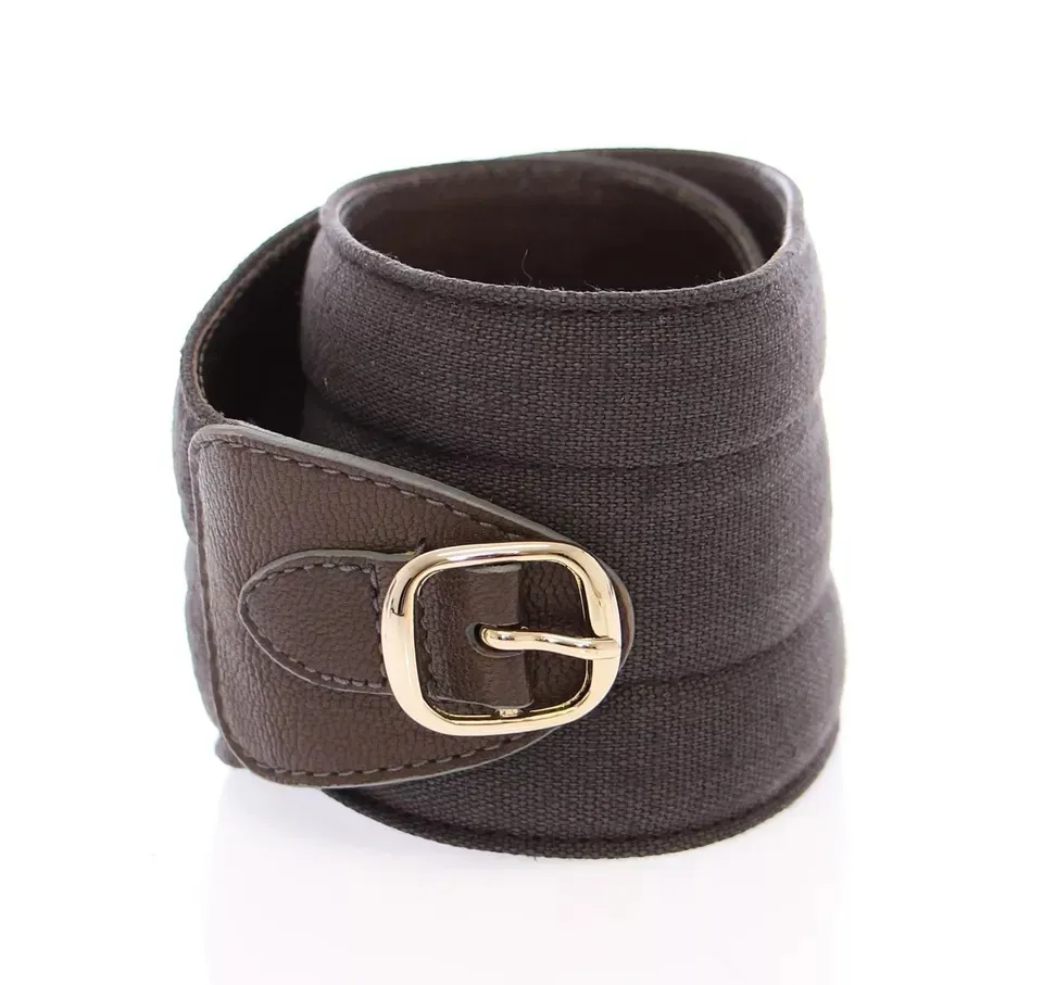 Dolce & Gabbana Women's Brown D&G Leather Linnen Logo Belt