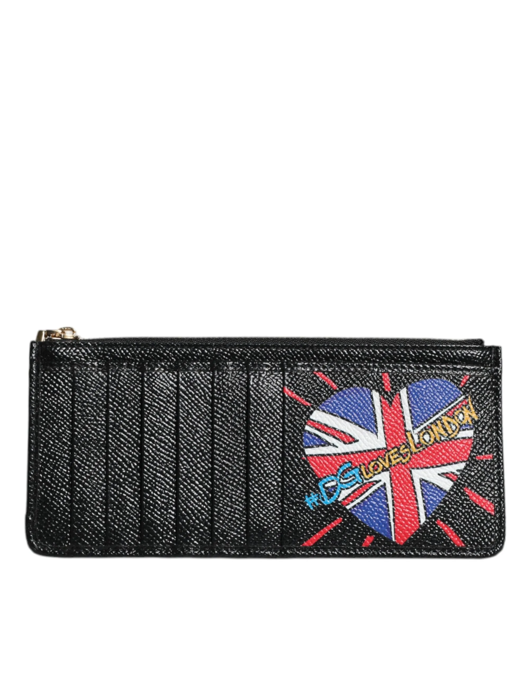 Dolce & Gabbana Women's Black Leather #DGLovesLondon Cardholder Case Wallet
