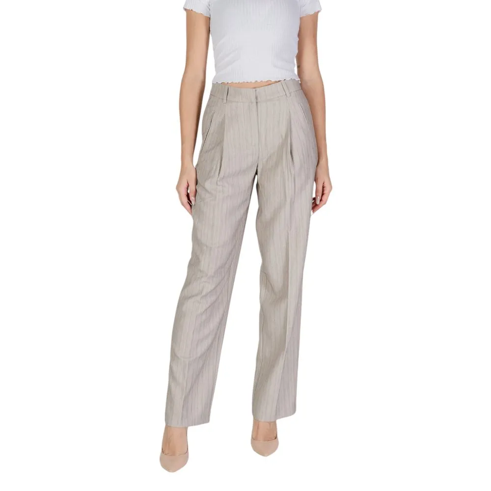 Vero Moda Women's Gray Polyester Jeans & Pant