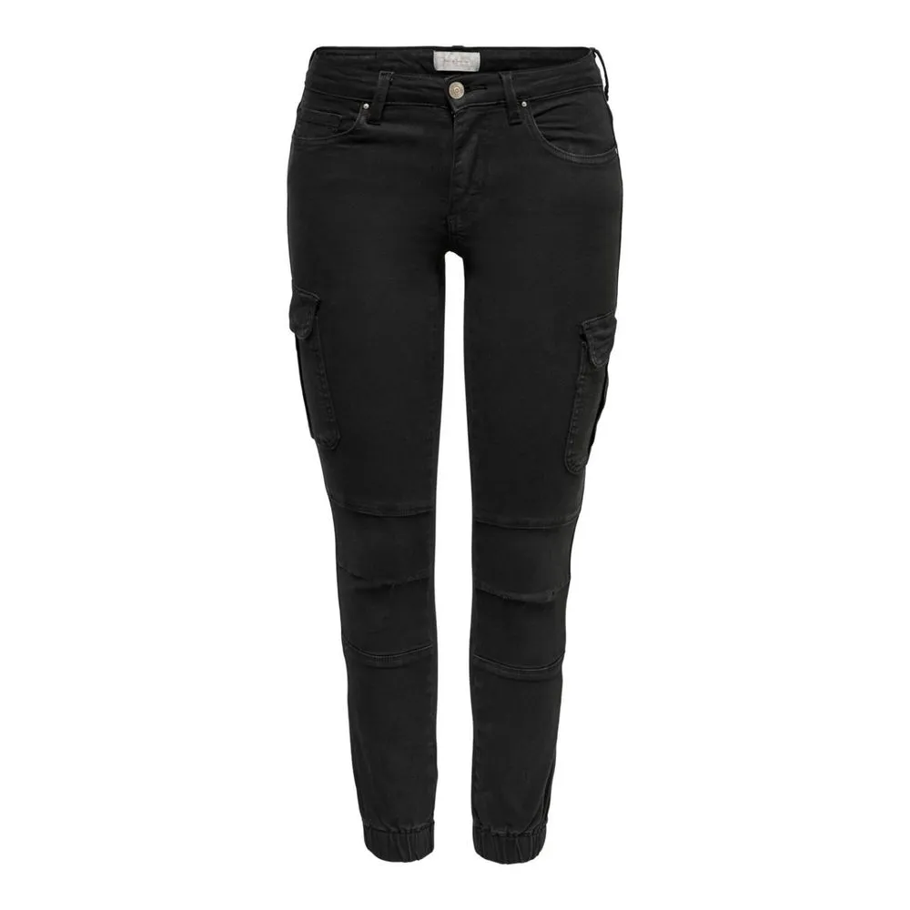 Only Women's Black Cotton Jeans & Pant