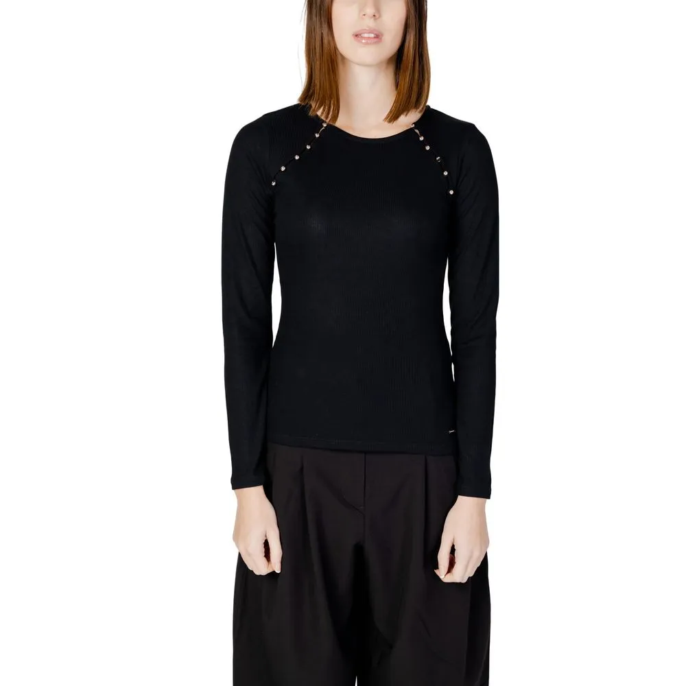 Morgan De Toi Women's Black Polyester Tops & T-Shirt