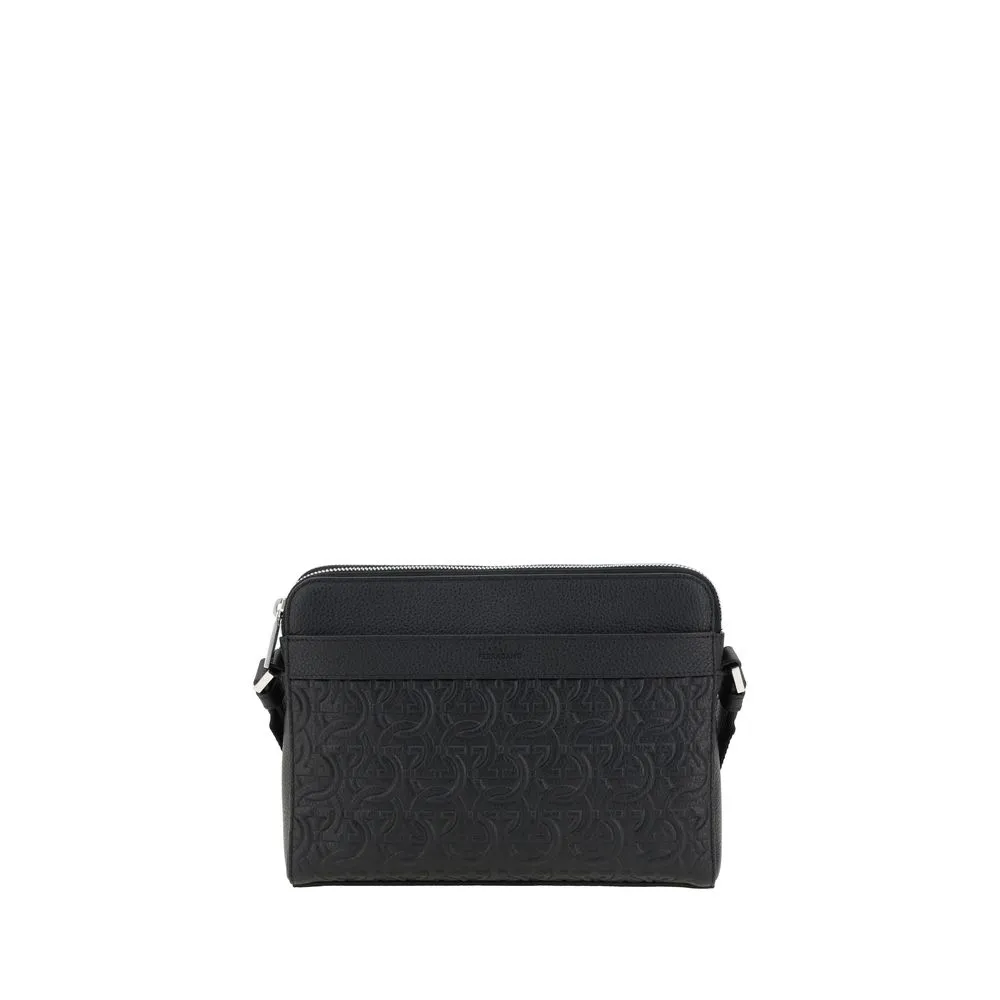 Ferragamo Men's Gancini pattern Shoulder Bag