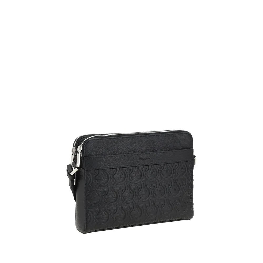 Ferragamo Men's Gancini pattern Shoulder Bag
