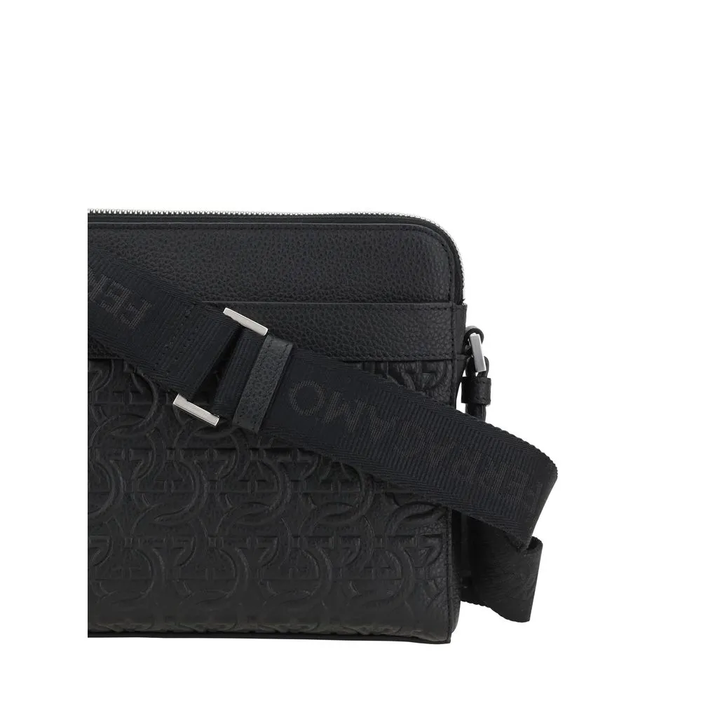 Ferragamo Men's Gancini pattern Shoulder Bag
