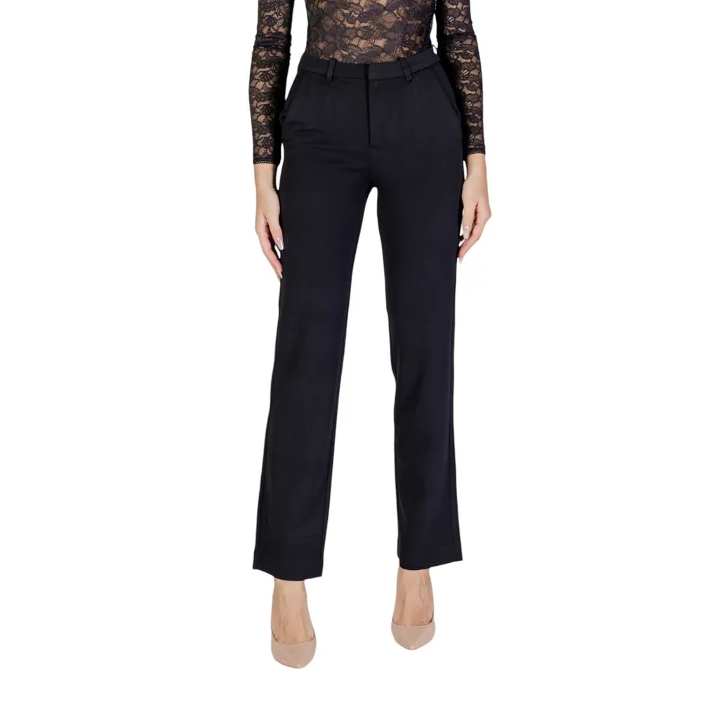 Only Women's Black Polyester Polyester Jeans & Pant