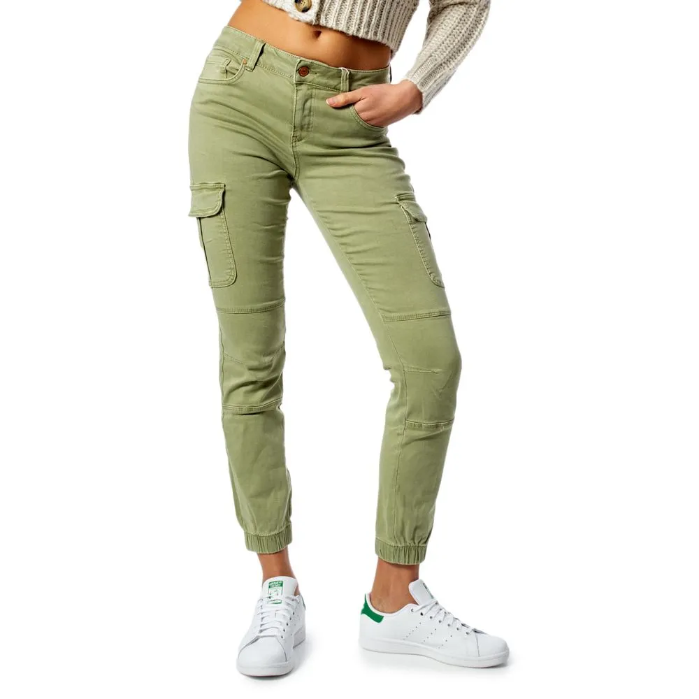Only Women's Green Cotton Jeans & Pant