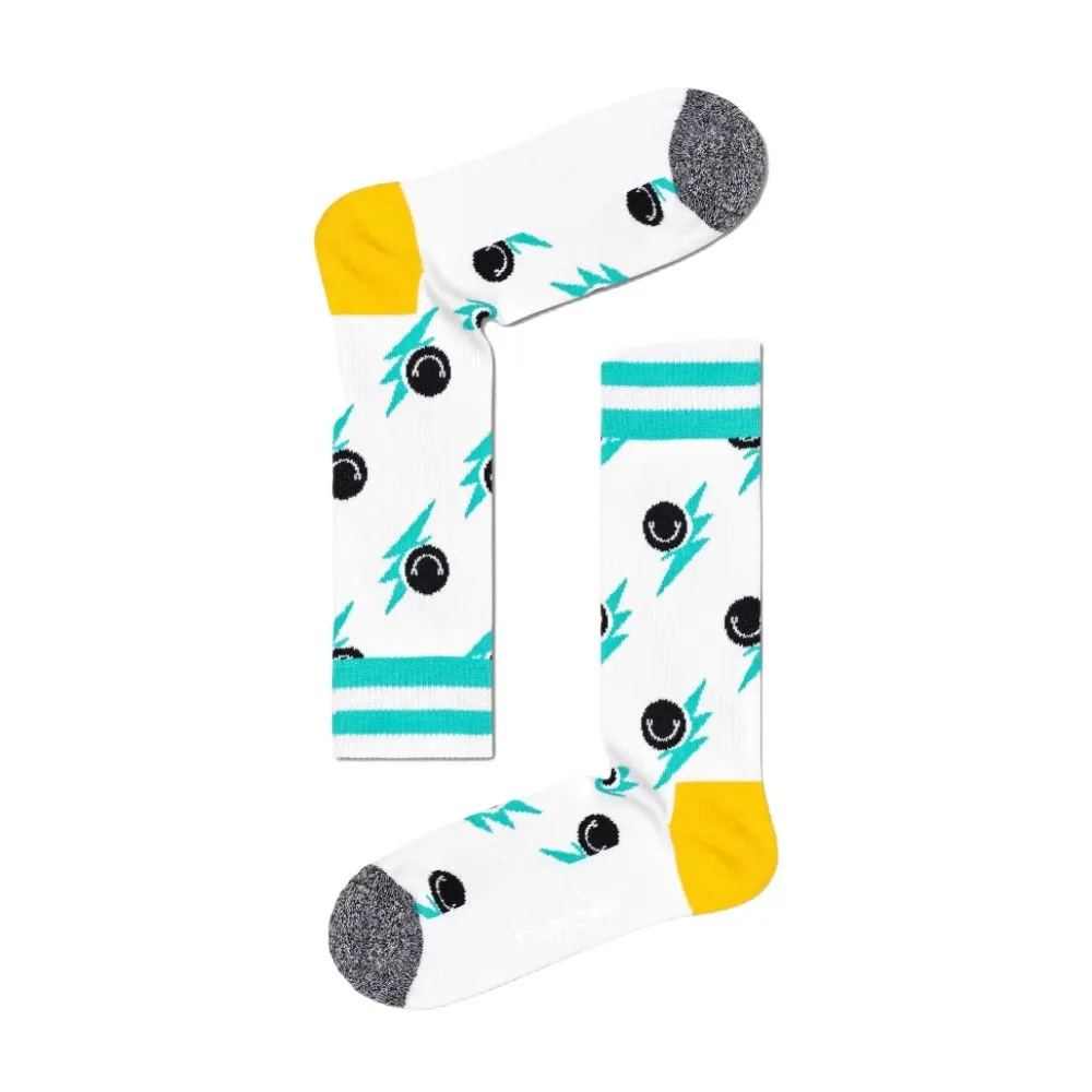 Happy Socks Women's White Cotton Tights & Sock