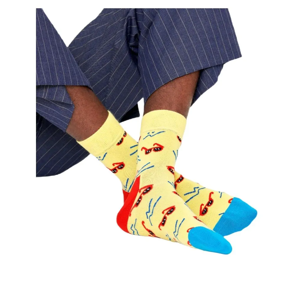 Happy Socks Women's Yellow Cotton Tights & Sock