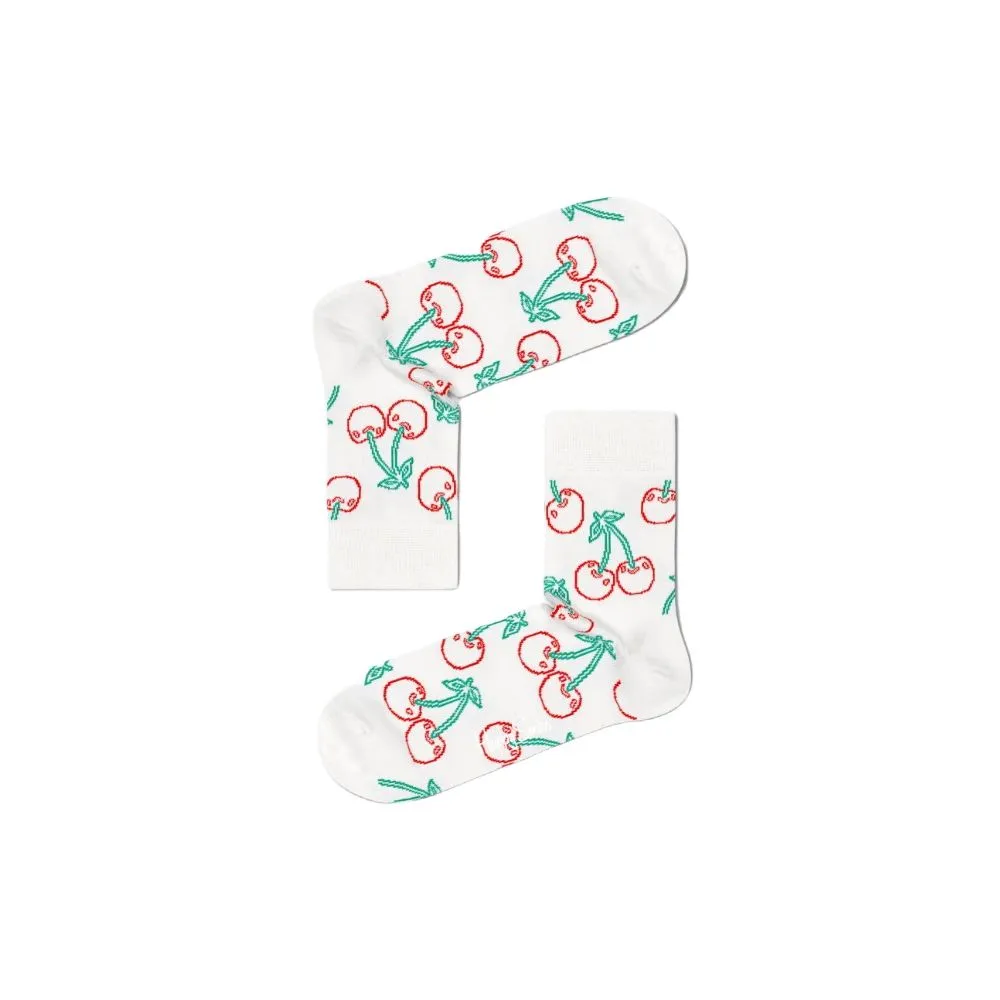 Happy Socks Women's White Cotton Tights & Sock