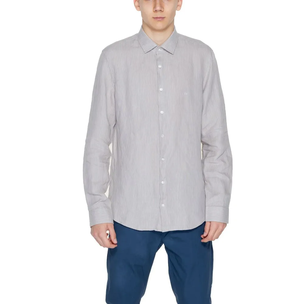 Calvin Klein Men's Beige Linen Shirt