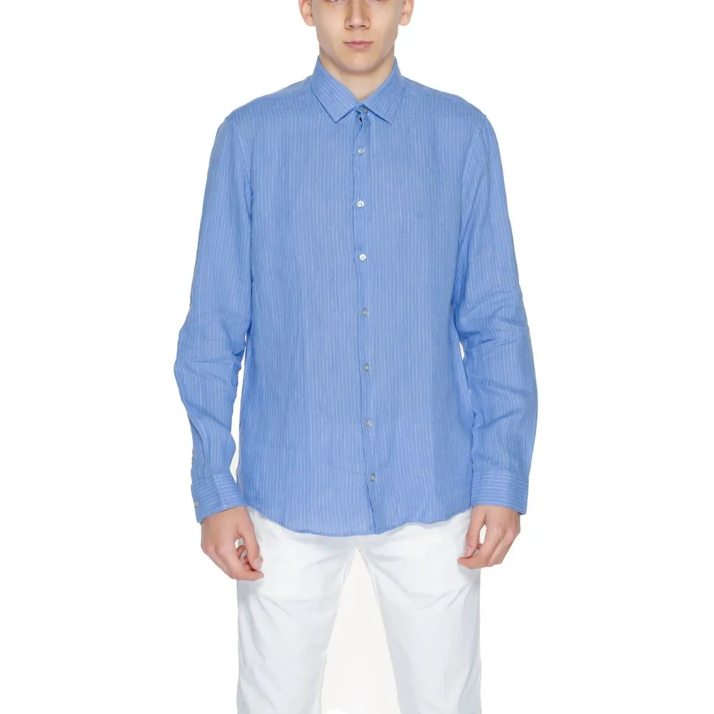 Calvin Klein Men's Blue Linen Shirt