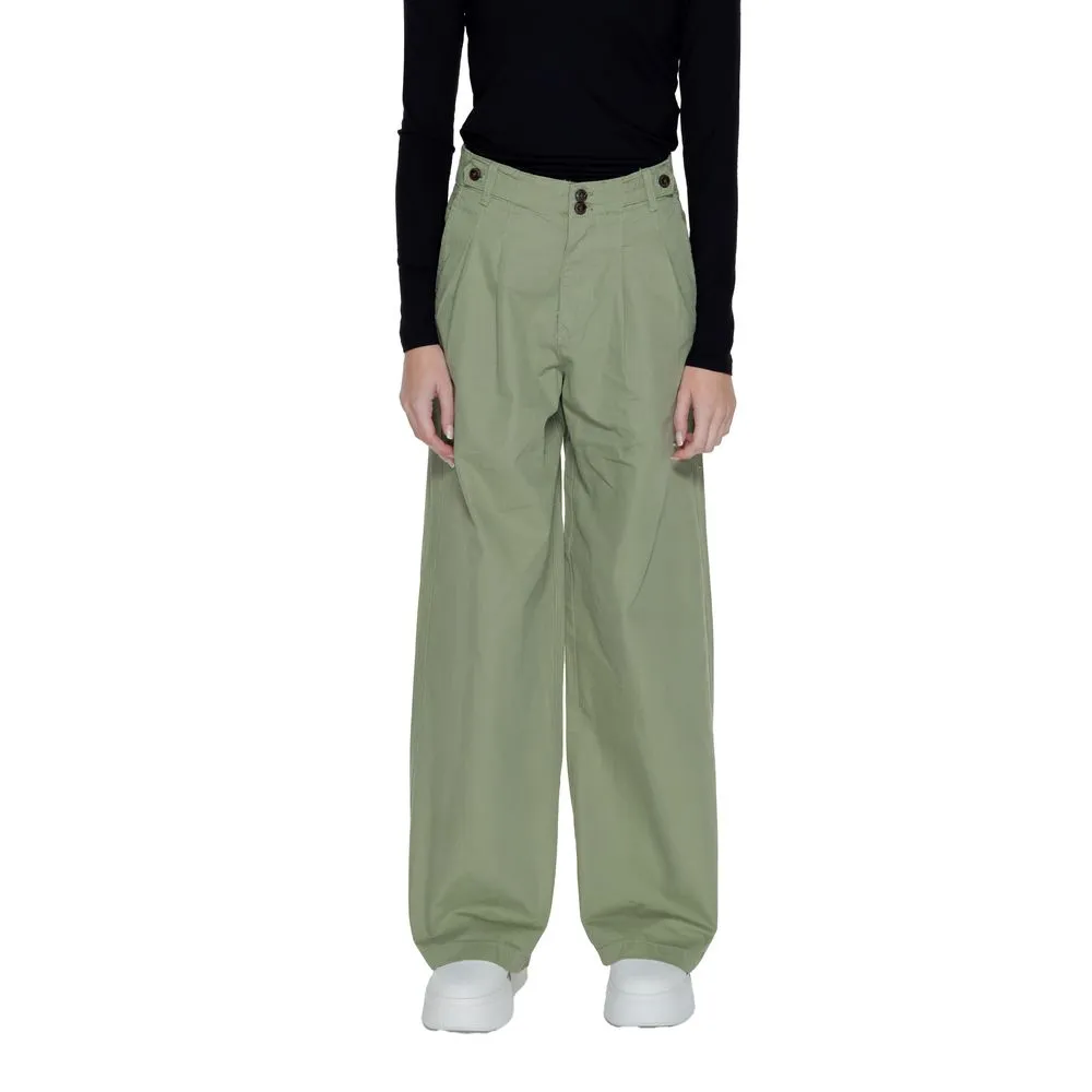 Only Women's Green Cotton Jeans & Pant