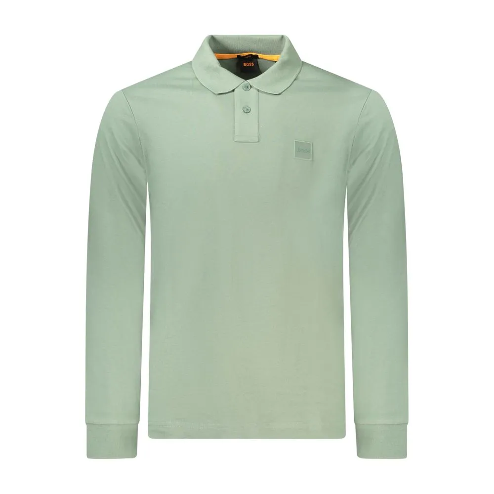 Hugo Boss Green Cotton Men Polo Shirt