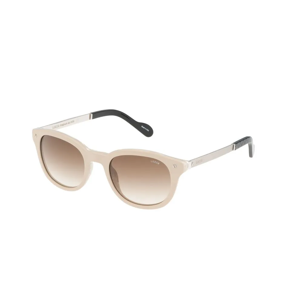 Lozza Unisex Beige Acetate Sunglasses