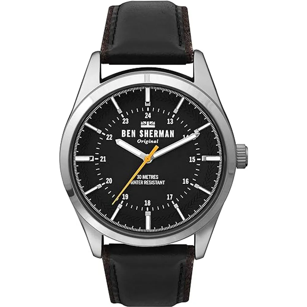 Ben Sherman Men's Black Leather Watch