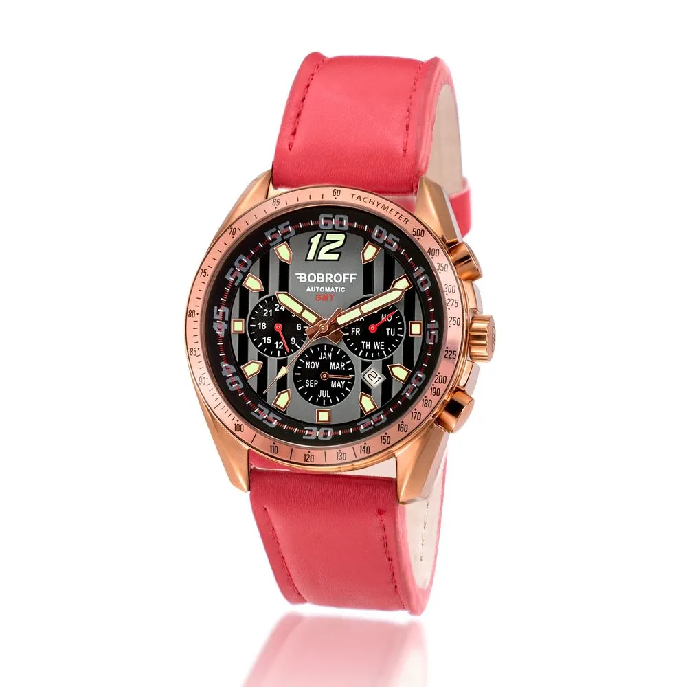 Bobroff Men's Red Leather Watch