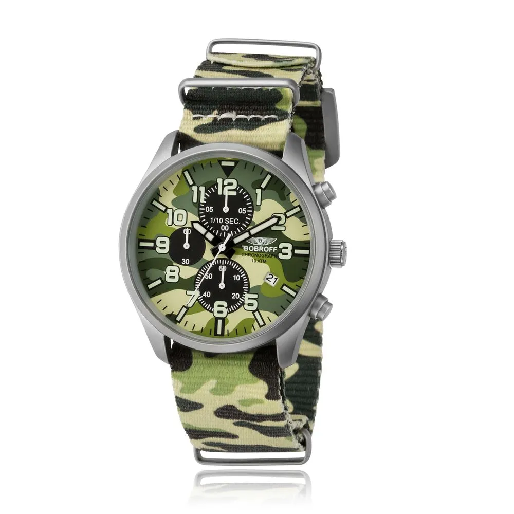 Bobroff Men's Army Nylon Watch